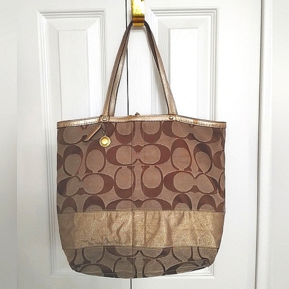 Coach Signature "C " Logo Monogram Jacquard Tote